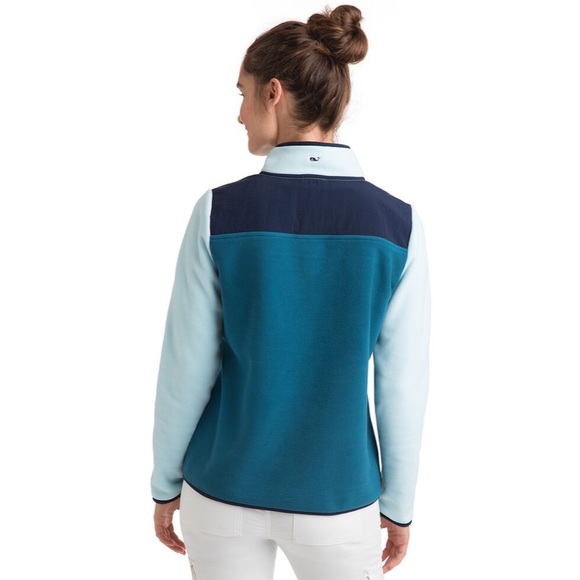 Vineyard Vines Color Block Fleece Snap Shep Shirt Pullover sweatshirt Large - Picture 4 of 9